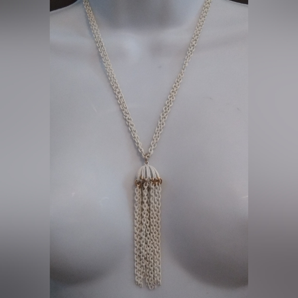 Crown Trifari Tassel Chain Necklace